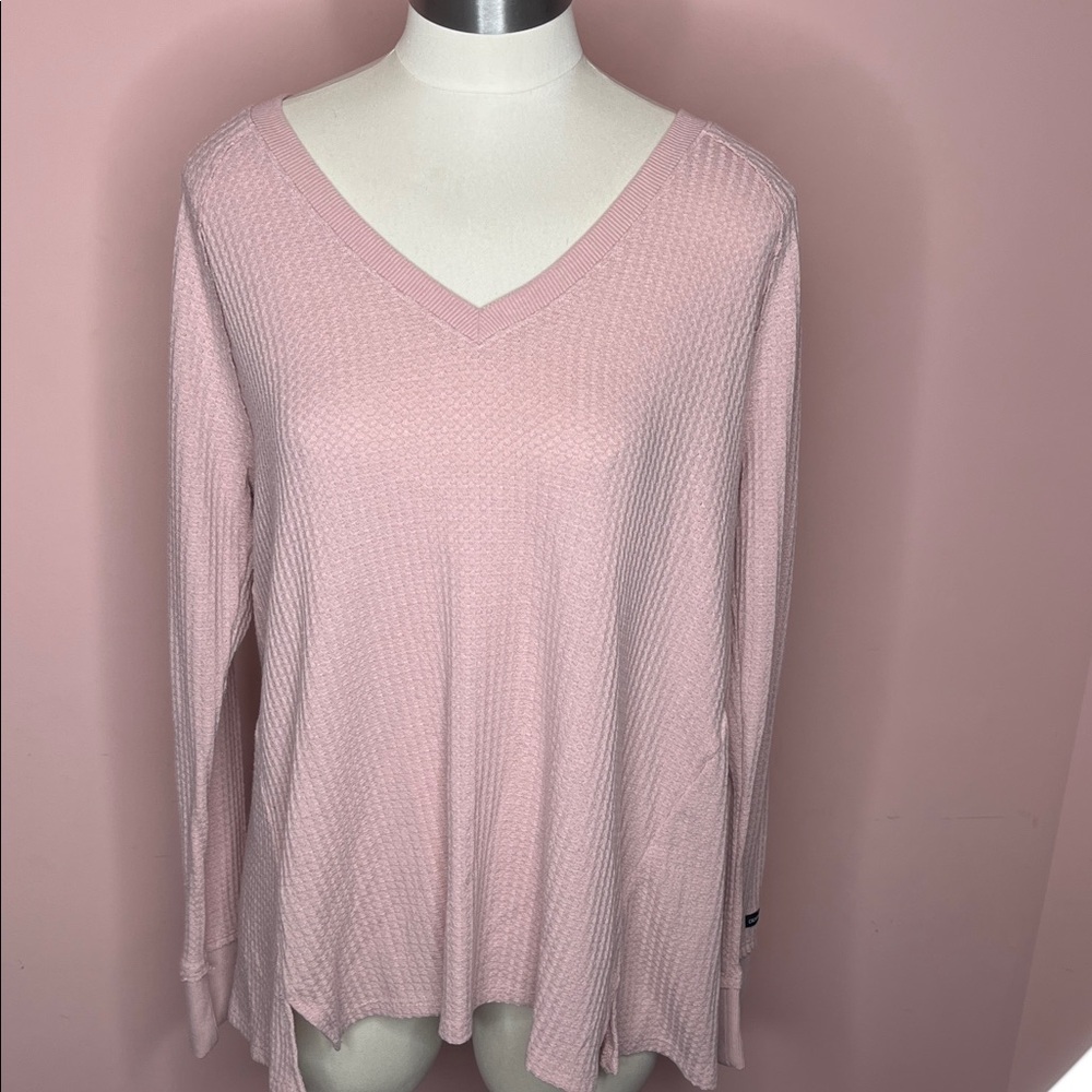 Calvin Klein Jeans Pink V-Neck Long Sleeve Sweater